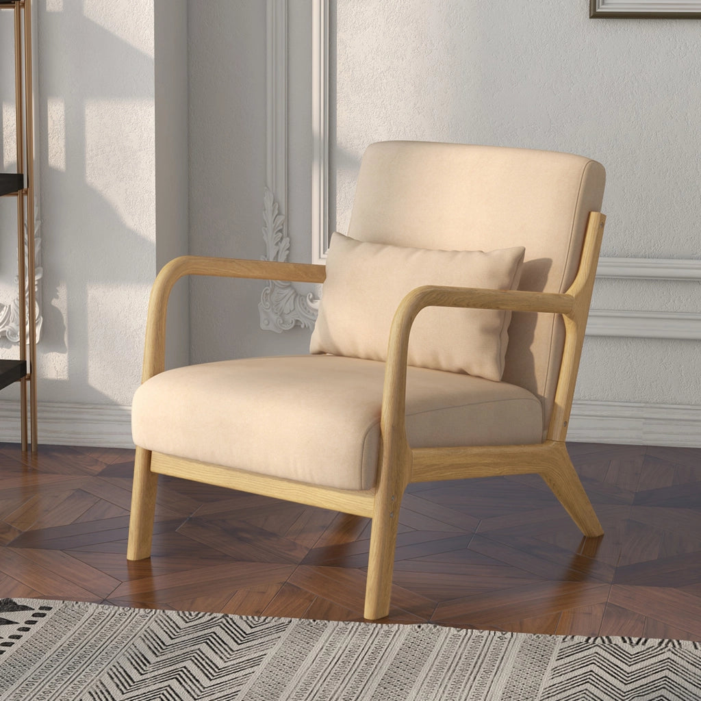 Poltrona relax ¨C zephmum ¨C tessuto velluto beige con cuscini