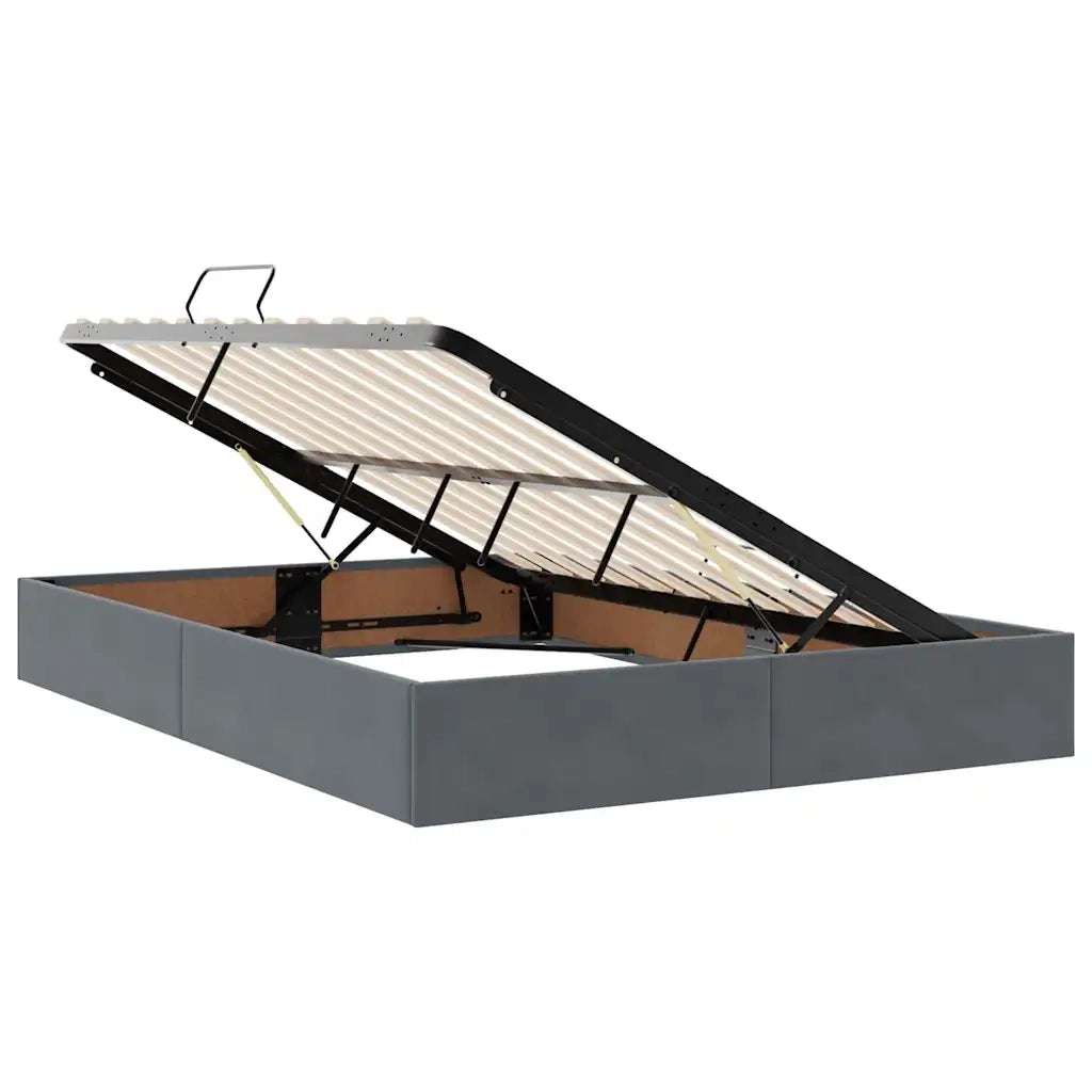Letto con Contenitore Grigio scuro 140 x 200 cm Velluto 3370822