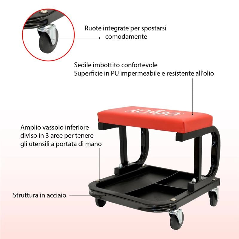 KOMBO SGABELLO DA MECCANICO 35X36X36CM