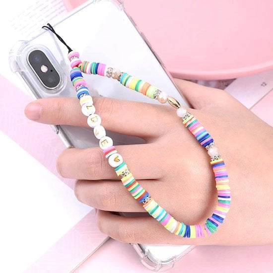 Catenella per telefono - Catena per smartphone - Catenella bohemienne - Stile colorato - Supporto per telefono portatile - Funzionale multiforme - Adatto per donne e ragazze