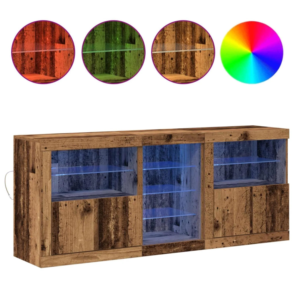 Madia LED Legno vecchio 162 x 37 x 67 cm Legno multistrato 3333115