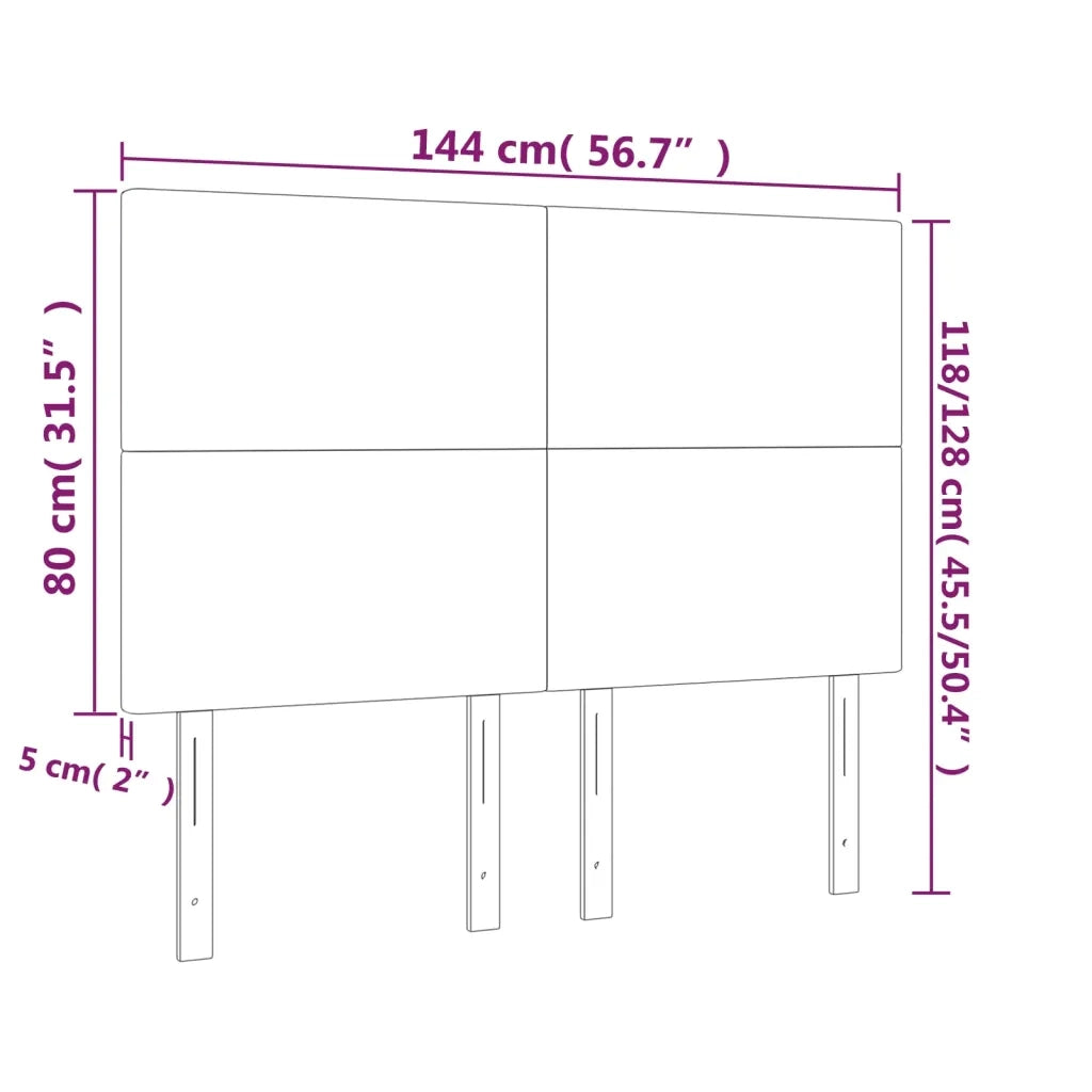 Testiera | Testata Crema 144x5x118/128 cm Tessuto