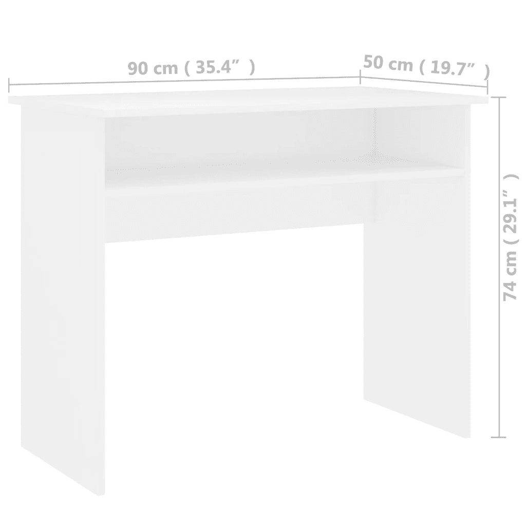 Scrivania | Tavolo da Ufficio Bianca 90x50x74 cm in Legno Multistrato