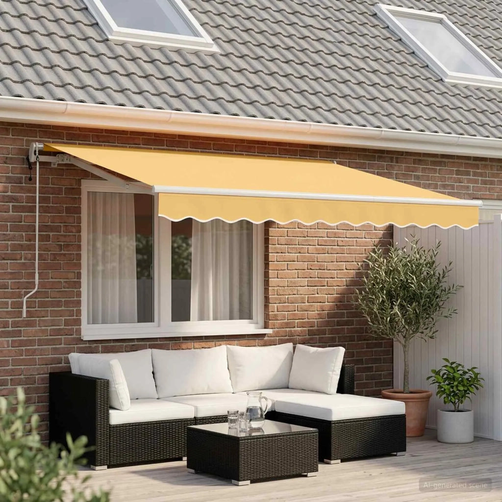 Tenda retrattile Sabbia 400 × 350 cm Tessuto e Alluminio 3426124