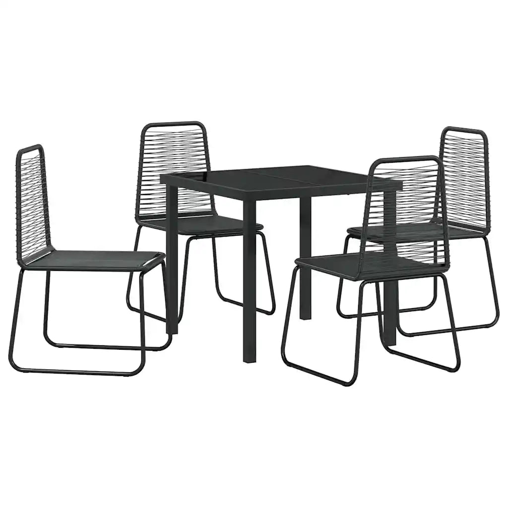 Set da Pranzo per Giardino 5 pcs Nero 3379388