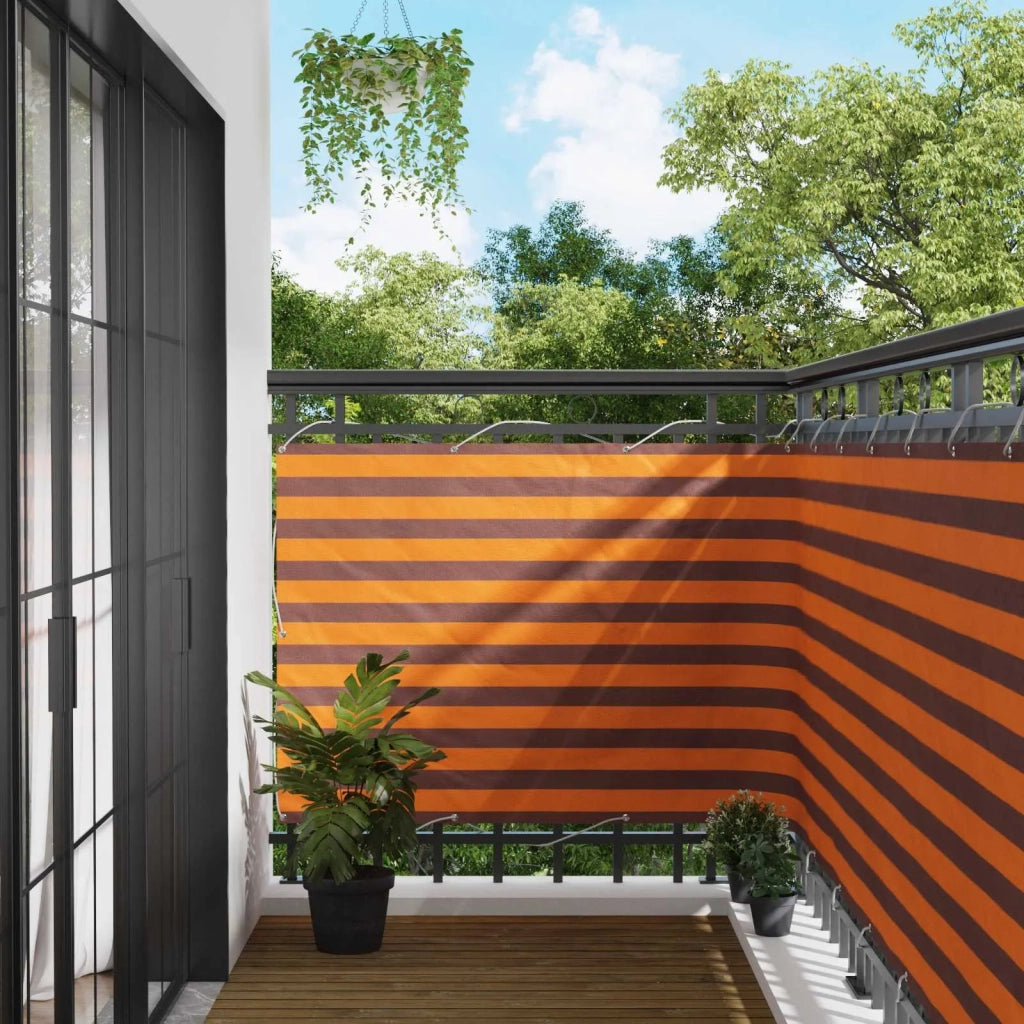 Schermo da balcone-Pannello per balcone Arancione e Marrone 110 x 800 cm