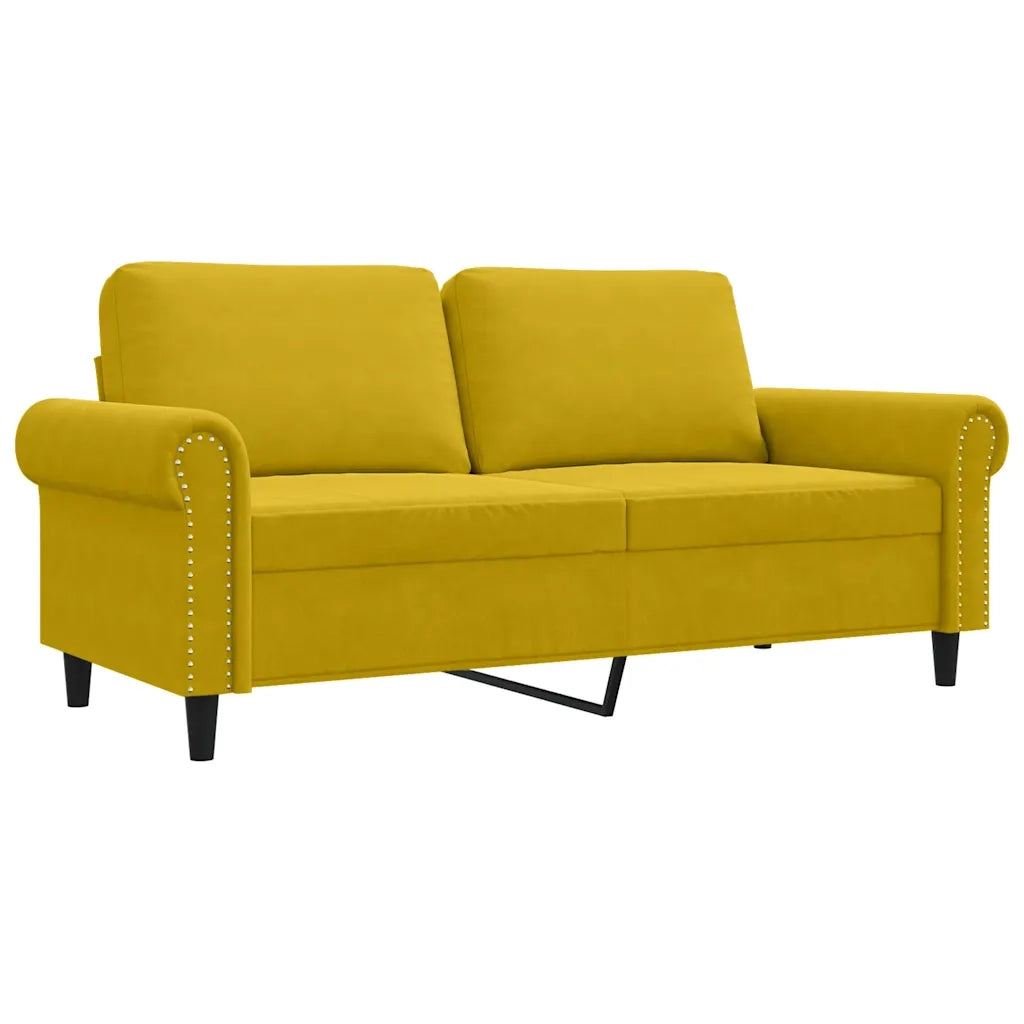 Divano a 2 Posti giallo 140 cm in Velluto 359535