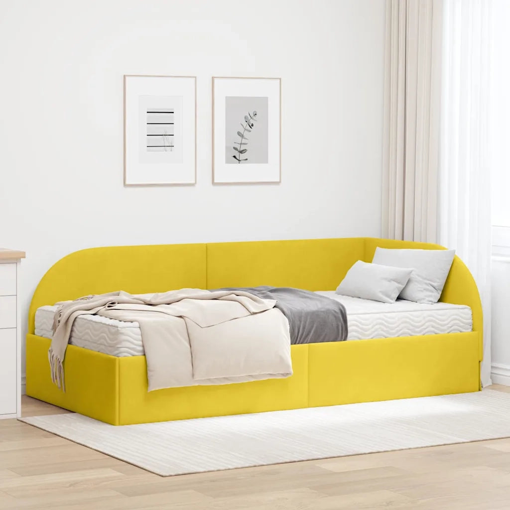 Struttura Letto Angolare con Materasso 2 pcs Giallo Velluto 3394210