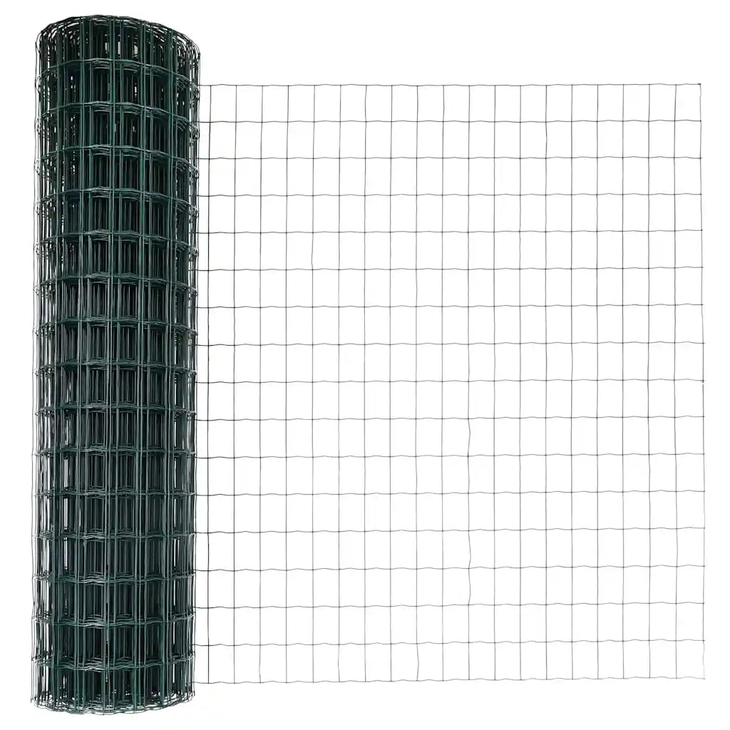 Recinzione da Giardino | Recinzione con Posto Verde 1 x 10 m Acciaio e PVC