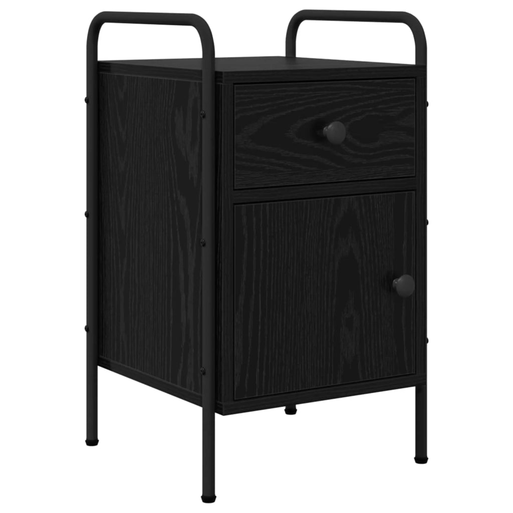 Armadio da Notte 2 pz Rovere Nero 35 x 36,5 x 61 cm 8007648