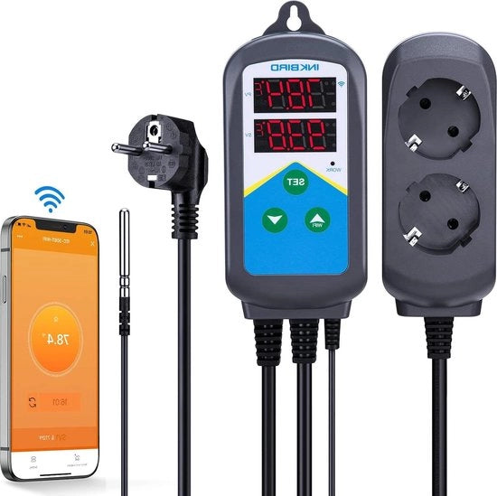 Termostato Digitale Wi-Fi - Regolazione della Temperatura - App Control - Timer Ciclo Giorno Notte - Matrice di Riscaldamento per Terrari (solo per applicazioni di riscaldamento)