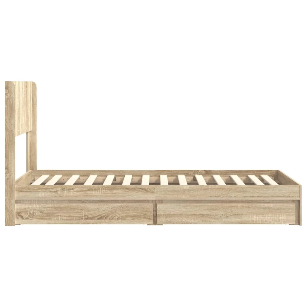 Struttura del letto con stoccaggio e testata Rovere Sonoma 3414421