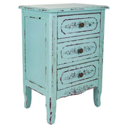 Comodino in legno blu 46x32,5x67