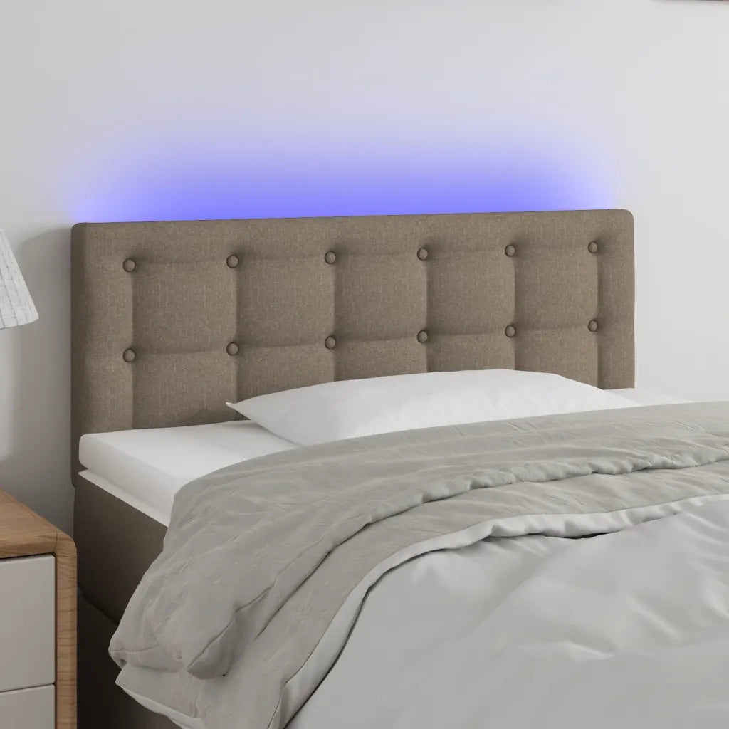 Testiera a LED-Testata con LED Tortora 100x5x78/88 cm in Tessuto 190934