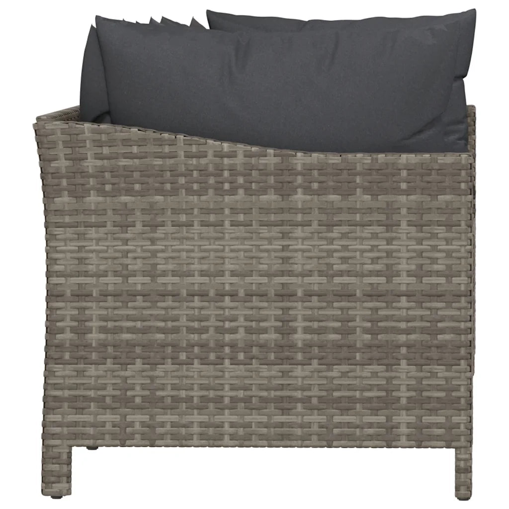 Set da giardino 4 pz | Set Salotto da Giardino con cuscini grigio in polyrattan