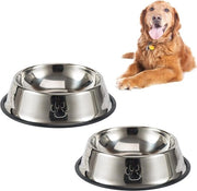 Set di Ciotole per Cane in Acciaio Inox Robusto, Antiscivolo e Resistenti al Lavastoviglie da 2 pezzi