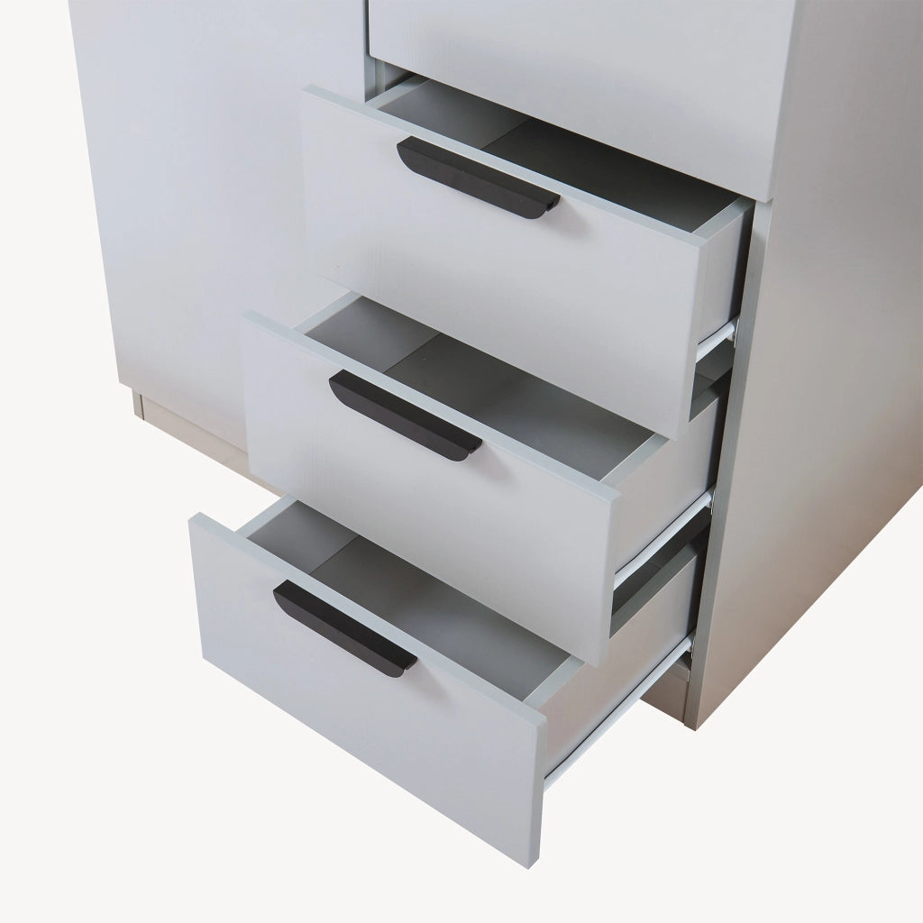Armadio Guardaroba Eiselfing con Scomparti e Cassetti 176 x 80 x 52 cm Grigio [en.casa]