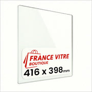 416 x 398 x 4 mm - Vetro per stufa a legna - vetro camino di ricambio - vetro per caminetto resistente al fuoco - France Vitre