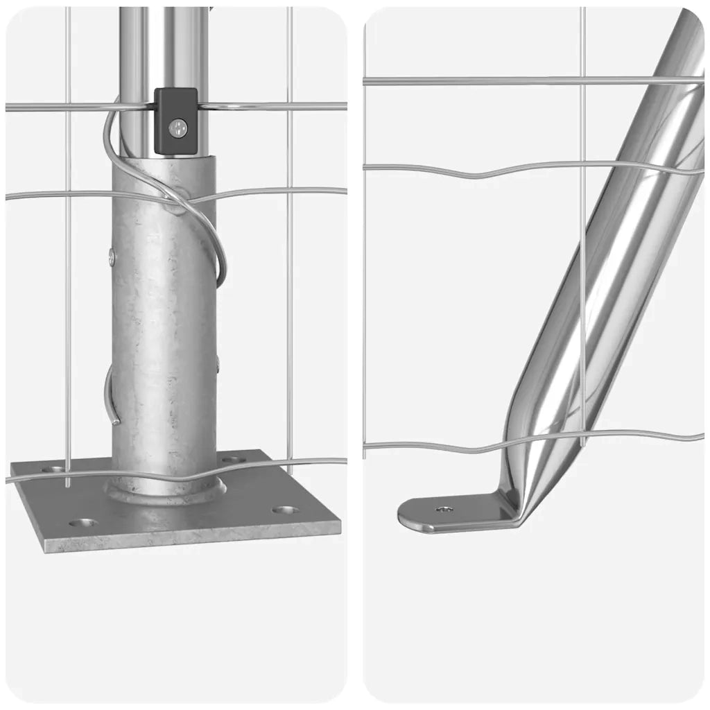 Recinzione da Giardino | Recinzione con Posto Argento 0,6 x 50 m Acciaio