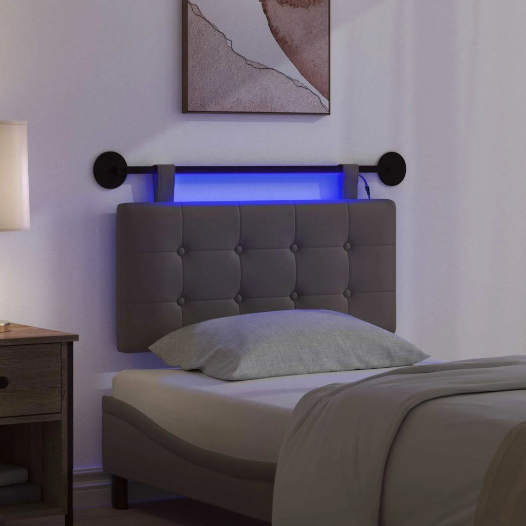 Testiera | Testata sospesa Con luce LED Grigio Similpelle