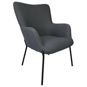 Poltrona EIRA in tessuto grigio a balze