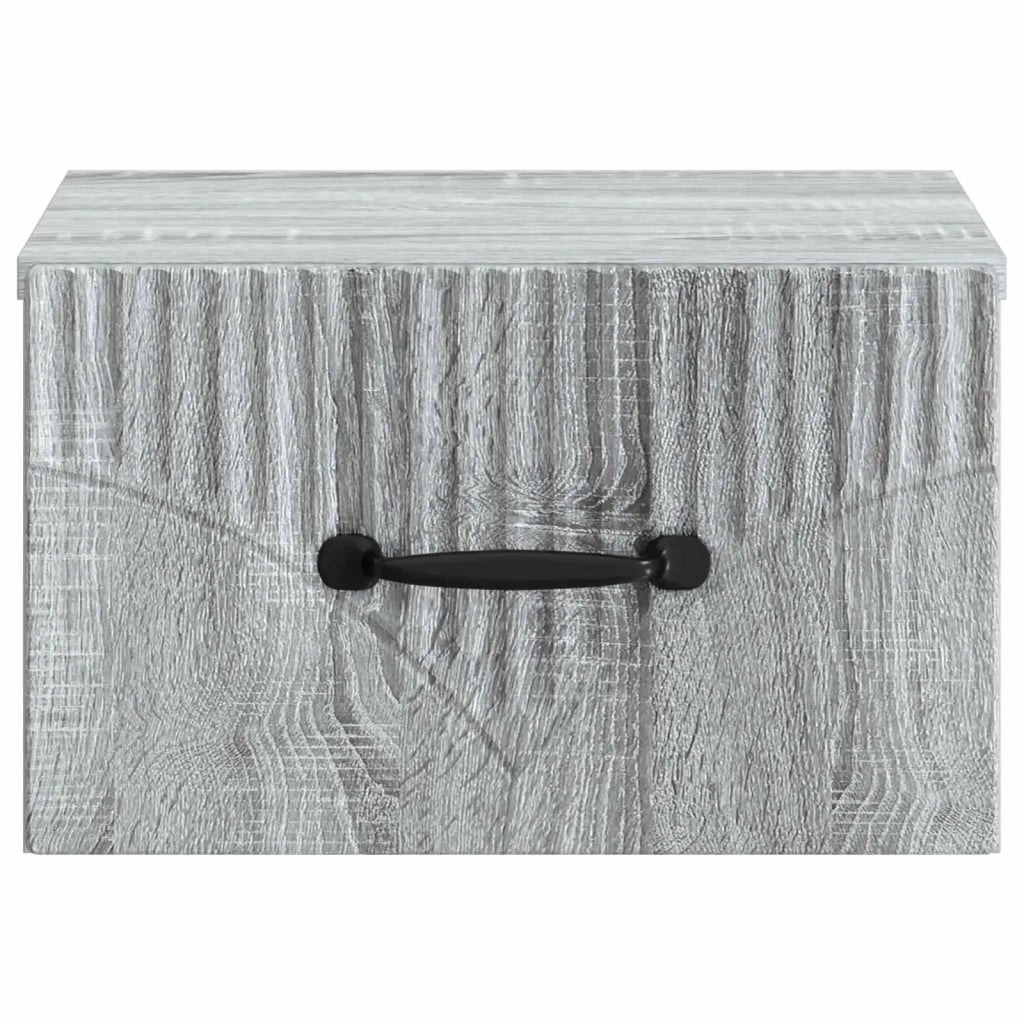Set di 2 Comodini | Armadio da Notte | Mobiletto da notte a muro Grigio Sonoma 34,5 x 33 x 20 cm