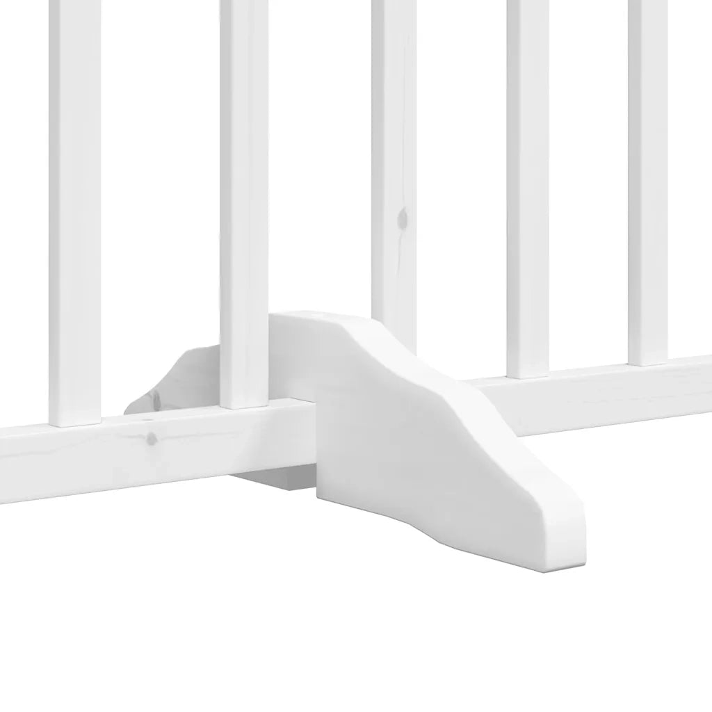 Cancello Cani Porta Pieghevole Bianco 12 Pannelli 640 cm Pioppo 3155734