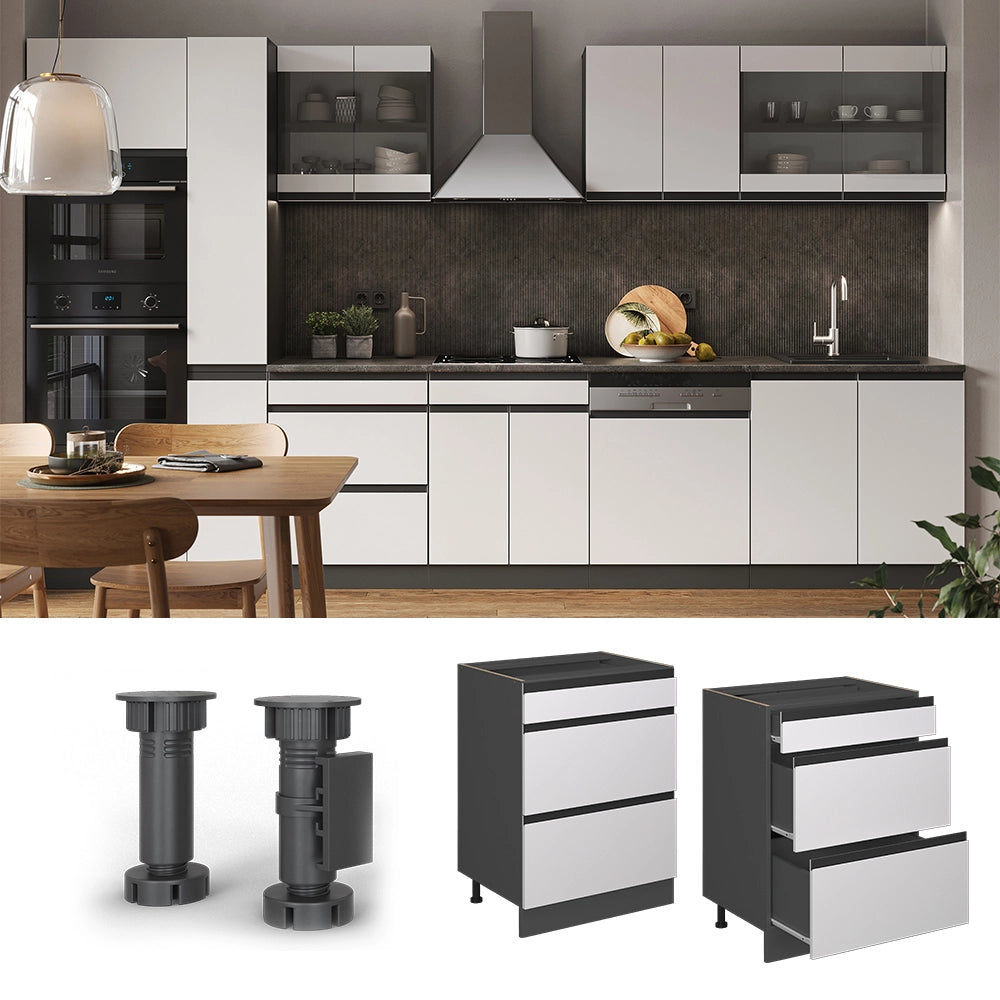 Vicco Mobiletto base per cucina Bianco 60 cm PL Marmo