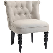 Poltrona Relax Vintage in Tela Beige con Gambe in Legno ¨C zephmum ¨C 100x80x90