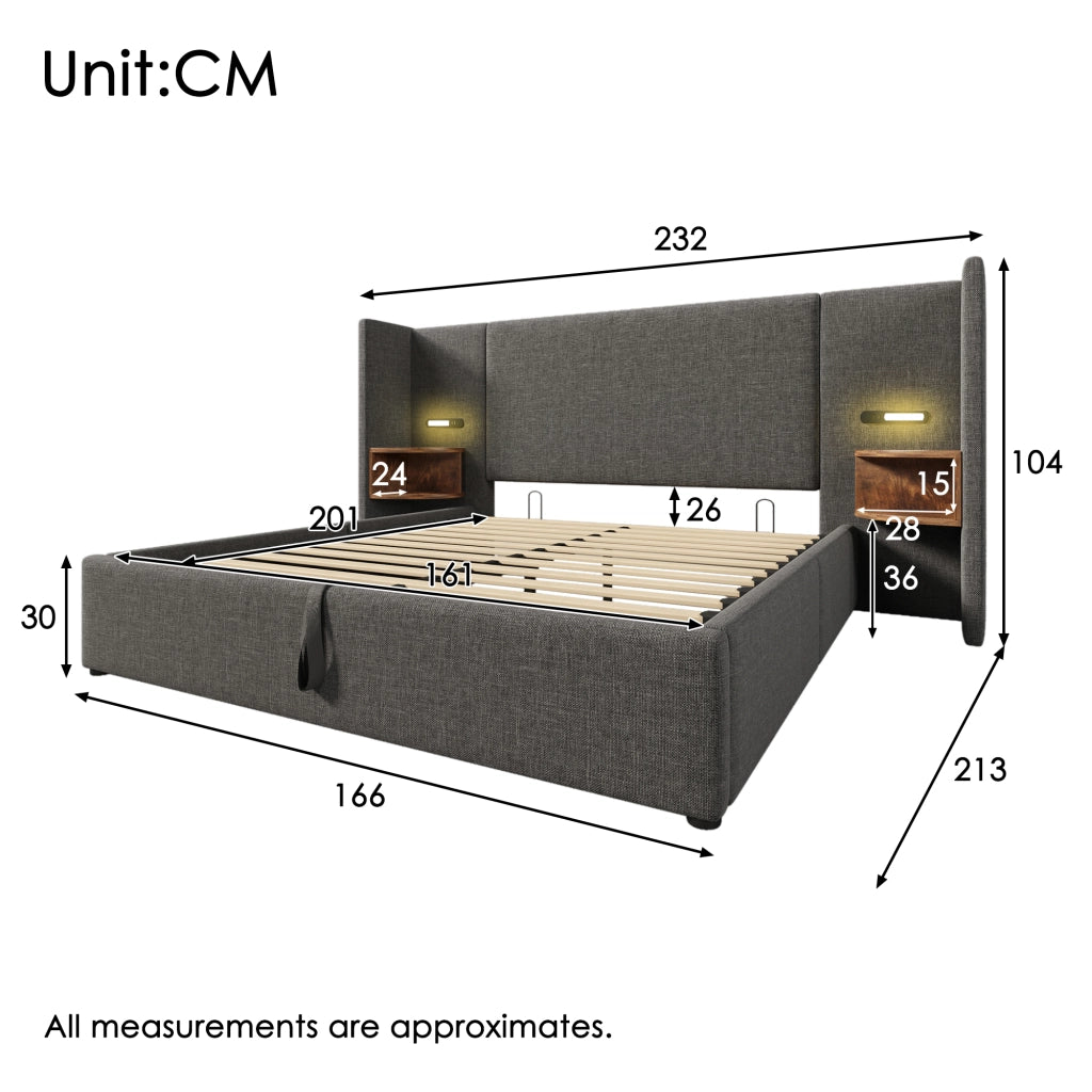 letto imbottito lino grigio 160x200 cm