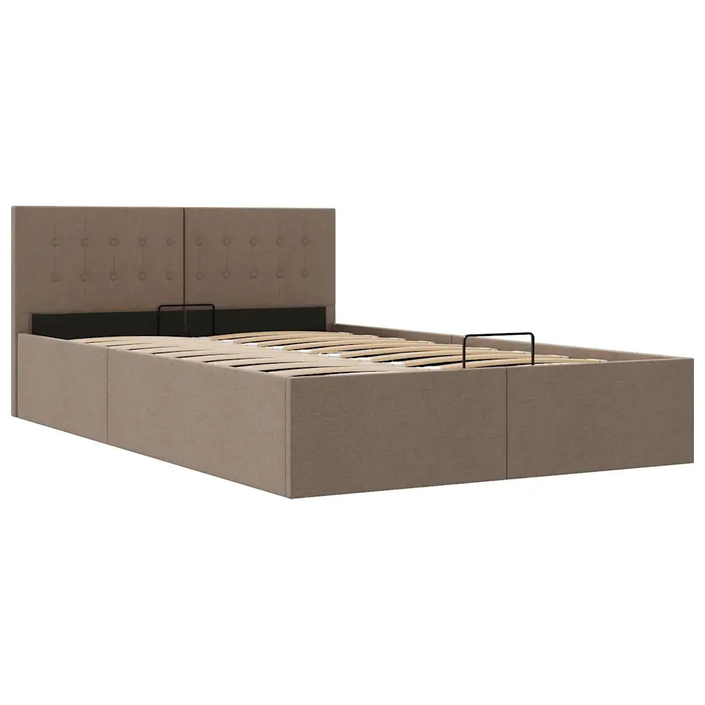 Letto matrimoniale | Letto per adulti | Giroletto con Contenitore Grigio Talpa in Tessuto 120x200 cm