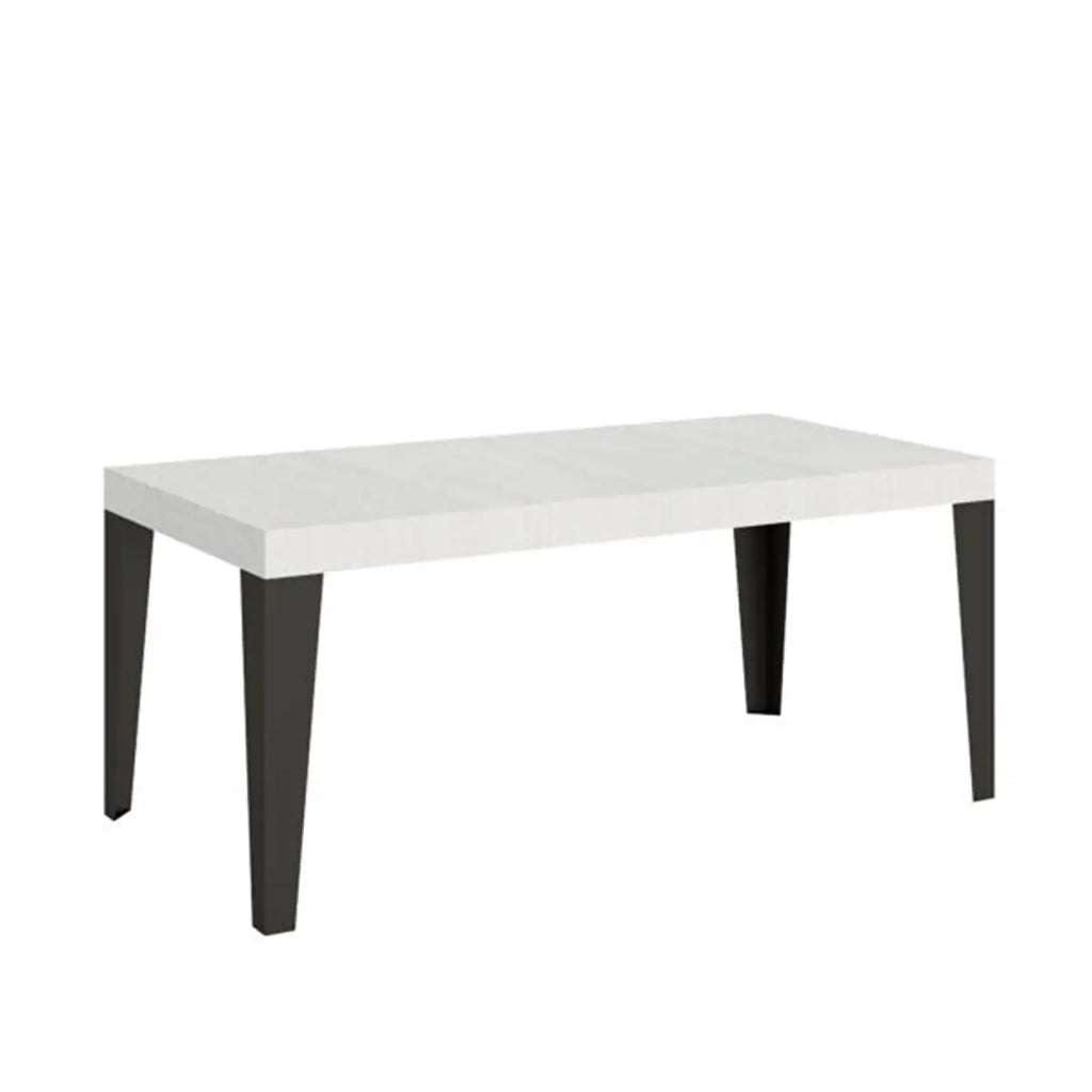 Tavolo allungabile 180/284x90 cm Flame colore bianco frassino gambe antracite