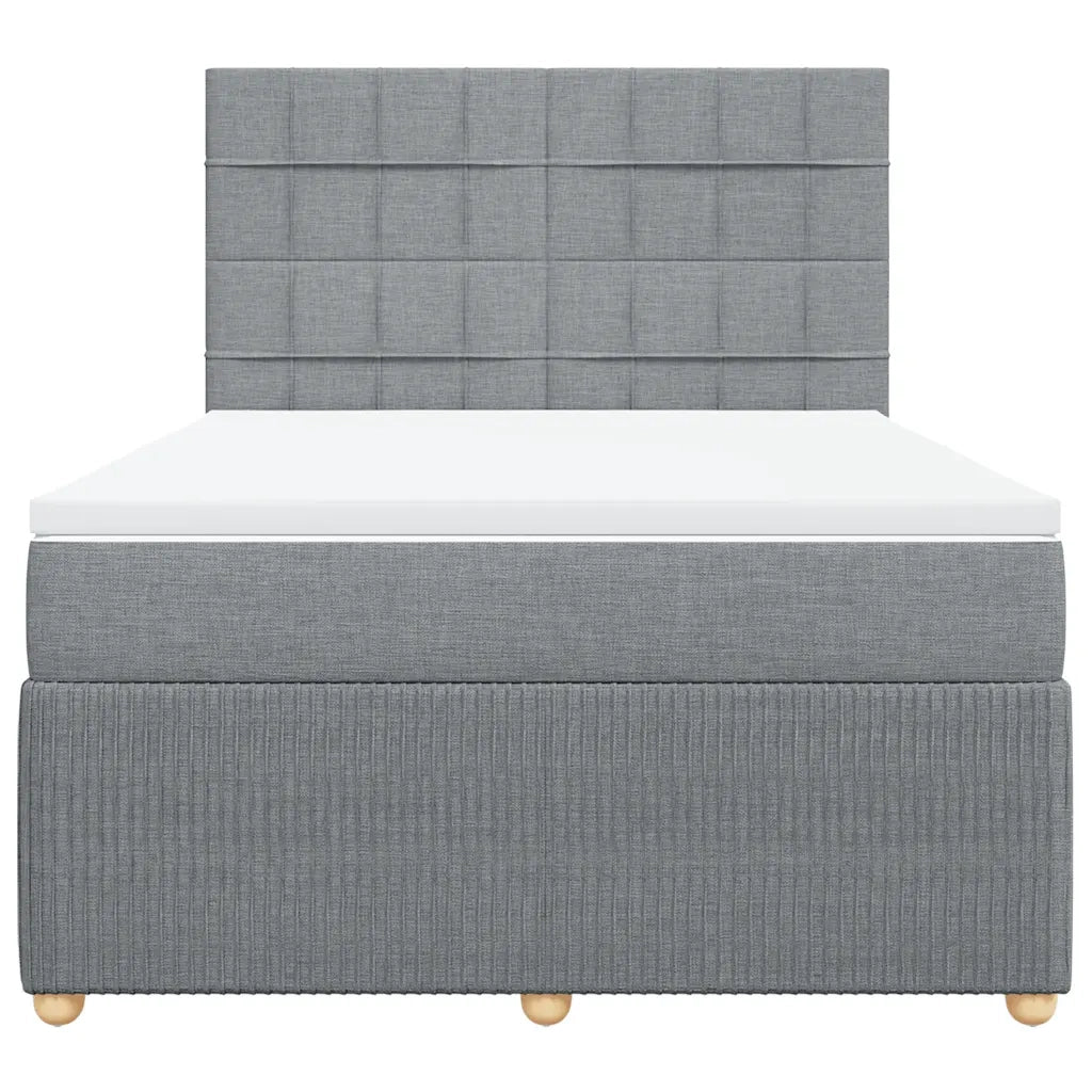 Giroletto a Molle con Materasso Grigio Chiaro 140x200cm Tessuto 3292079