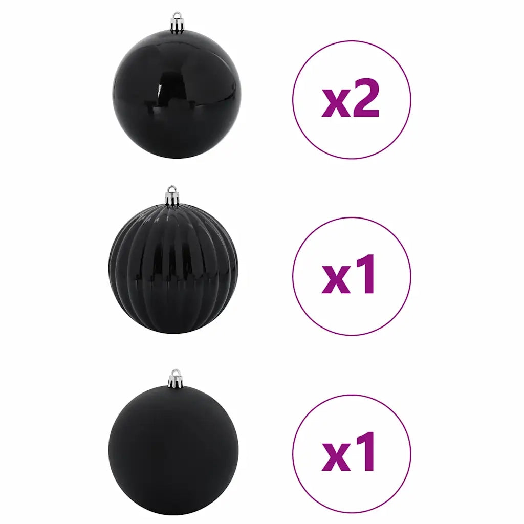 Set di palline di Natale XXL 4 pcs Nero Plastica 42018859