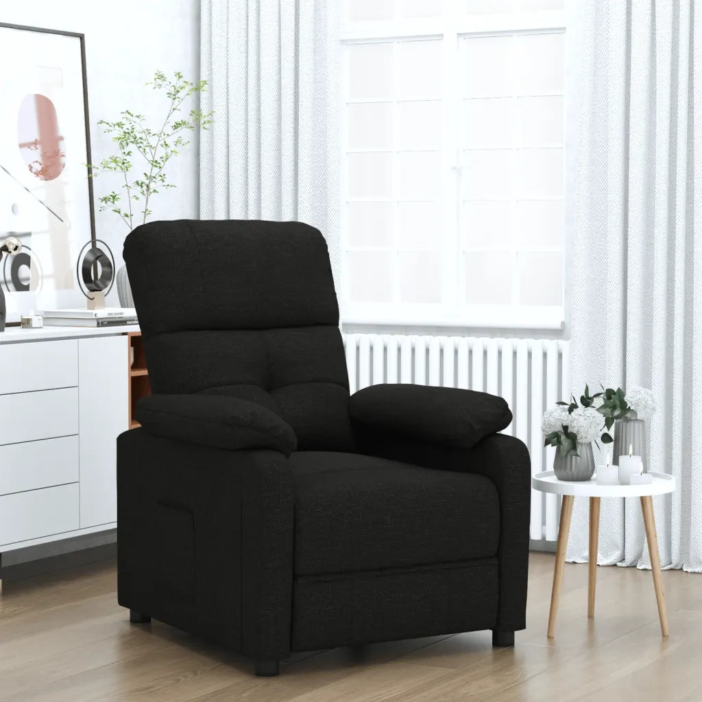 Poltrona Reclinabile in Tessuto Nero 348277