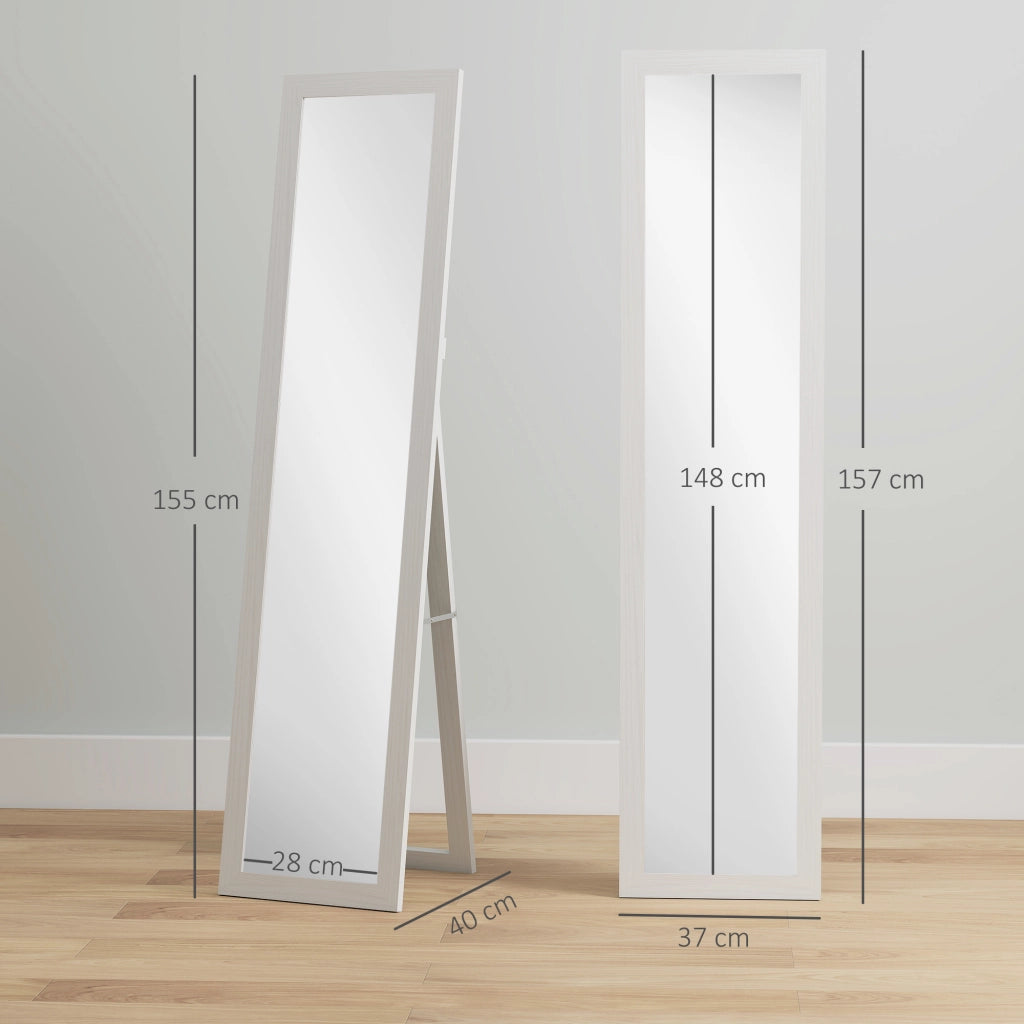 Specchio da Terra con Supporto ¨C Xylo ¨C Bianco 37x157 cm