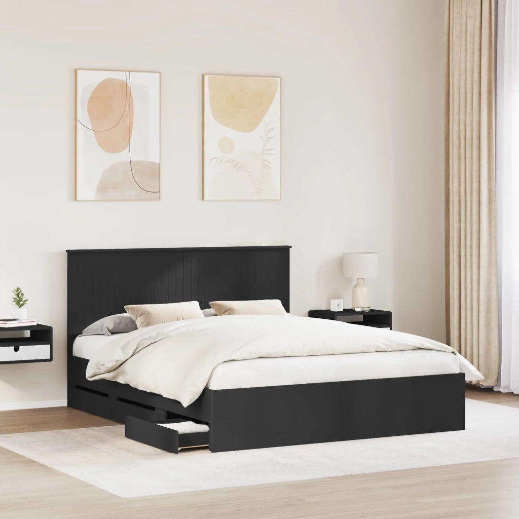 Struttura del letto Nero 160 x 200 cm Legno Ingegnerizzato 3411097