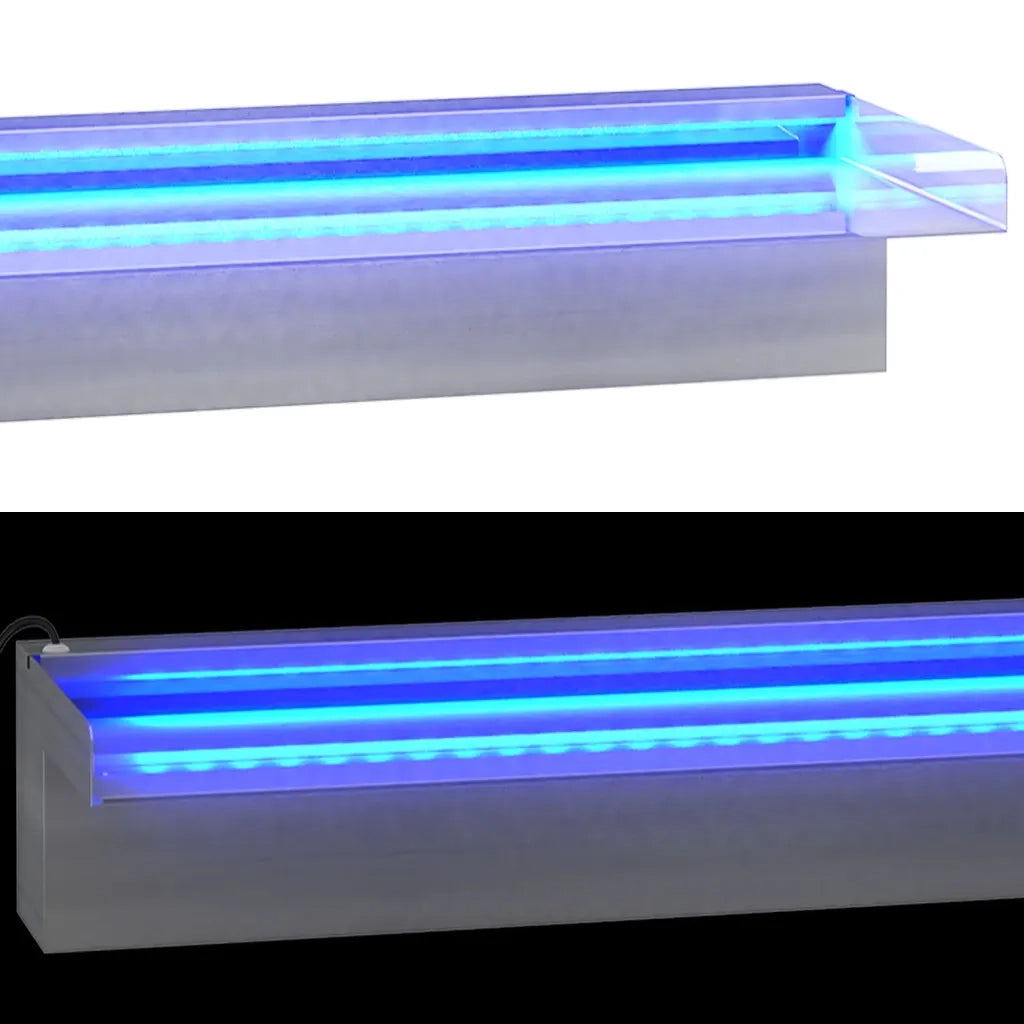 Sfioratore a Cascata con LED RGB Acciaio Inox 90 cm CFW4765523