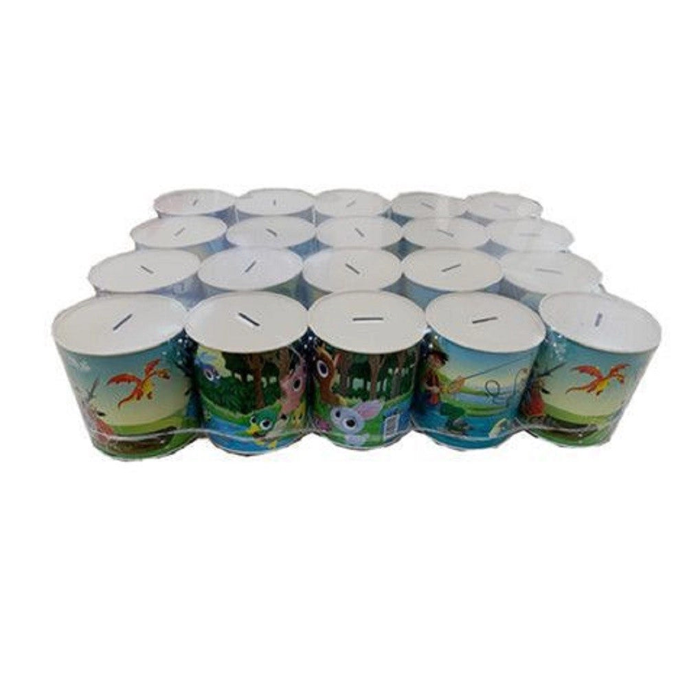 Trade Shop - Set 20 Pezzi Salvadanai In Latta Porta Monete Banconote Soldi 11.5 X 12cm 560019 -