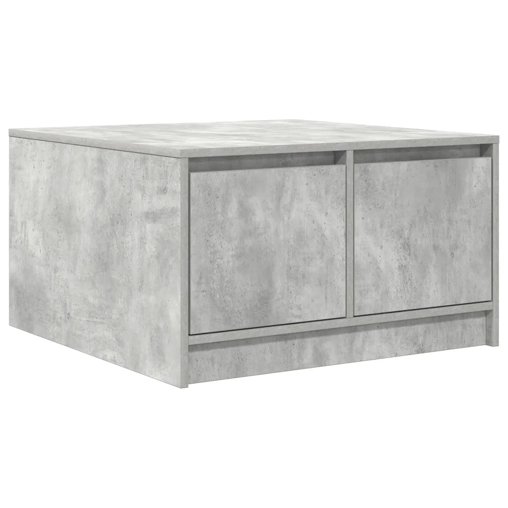 Tavolino da salotto | Tavolino da caff¨¨ | Tavolino da Soggiorno con Cassetti Grigio Cemento 70,5x70x40 cm