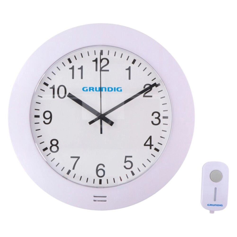 Orologio da Parete con Campanello Porta Senza Fili Wireless 29cm Grundig Bianco