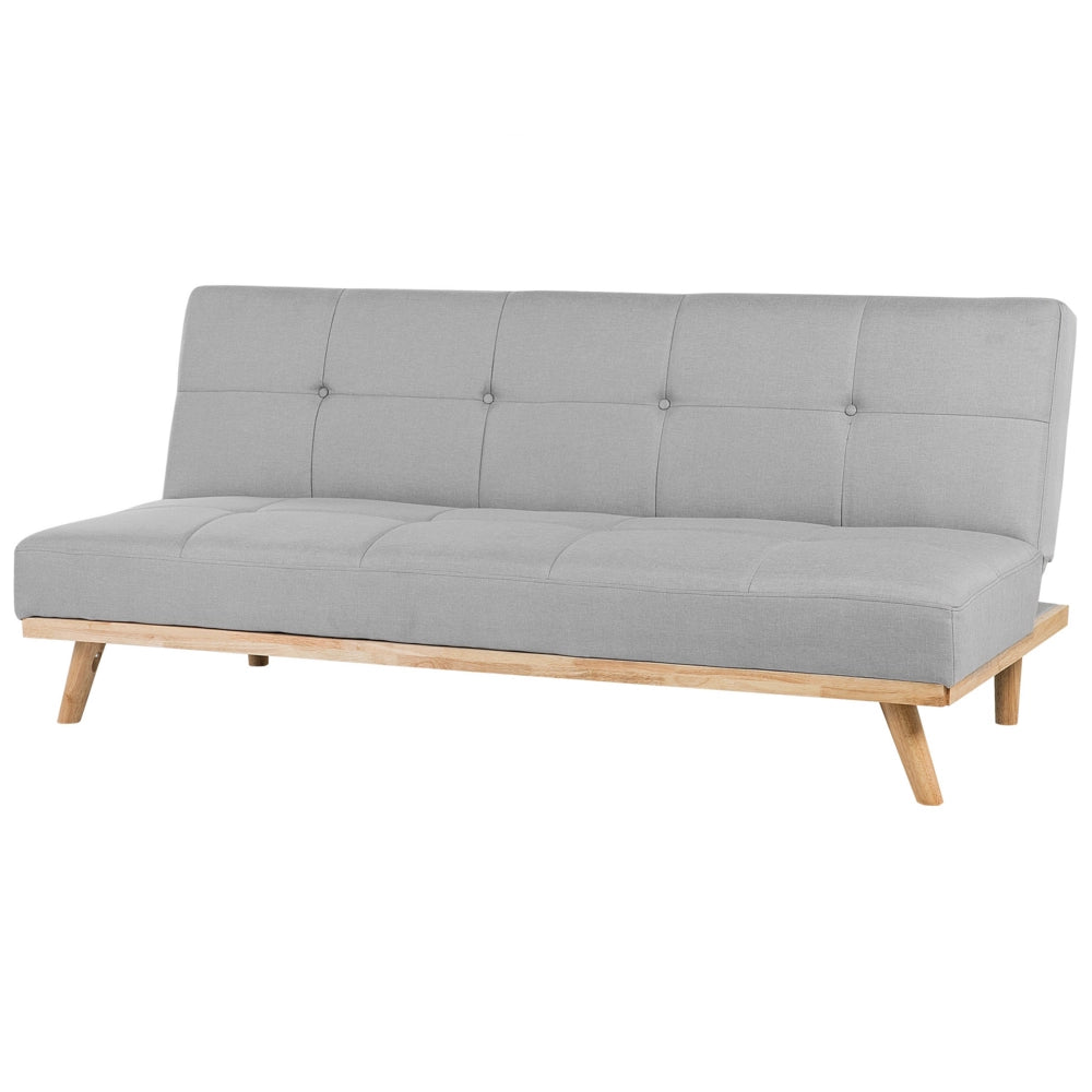 Divano letto Click Clack a 3 posti per soggiorno moderno trapuntato grigio chiaro