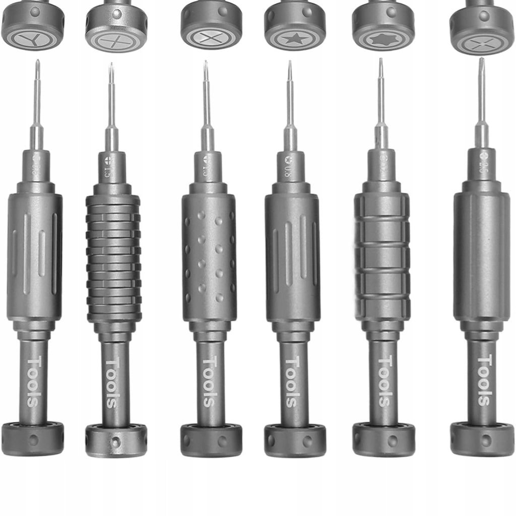 Set di Cacciaviti di Precisione Magnetici – Alta Qualità, 6 Pezzi | Alluminio, Punta Magnetica, Impugnatura Antiscivolo