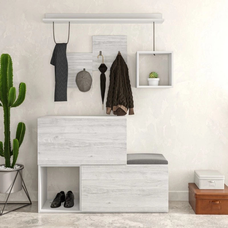 (2c) Mobile ingresso scarpiera bianco vintage Holdon 120x36,5x87,5