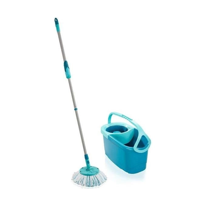 Leifheit 52101 Clean Twist Disc Mop Ergo Set mocio e secchio 6 l manico telescopico 140 cm snodo 360° colore Verde