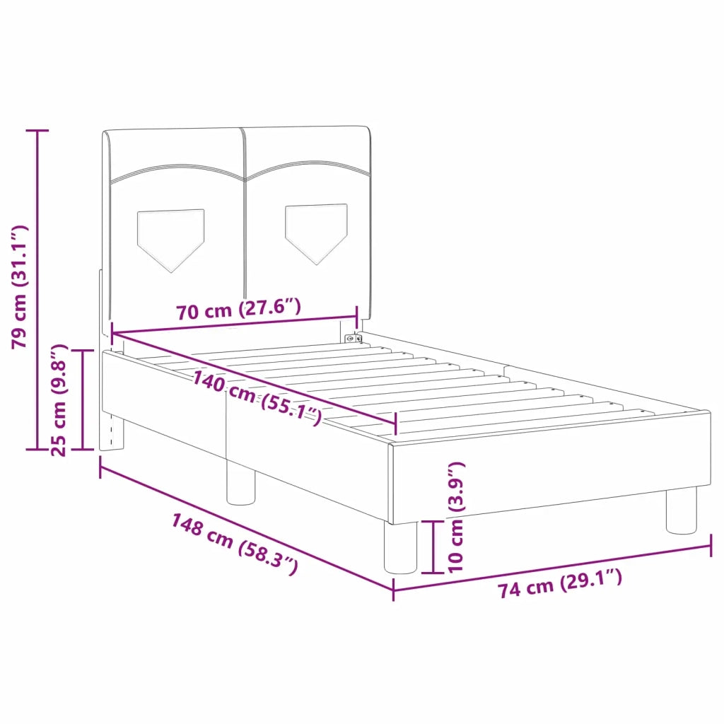 Struttura letto per bambini con testata Grigio scuro Tessuto 42010980