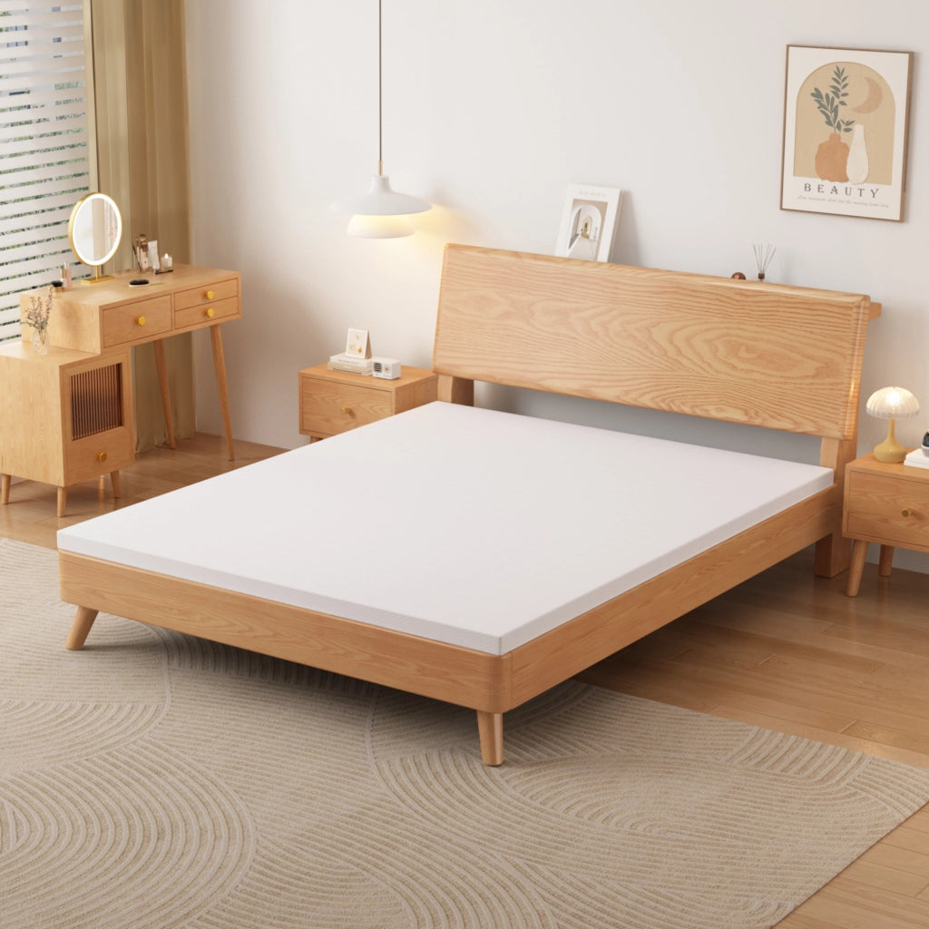 Materasso in schiuma con rivestimento sfoderabile e lavabile in tessuto con zip per camera da letto bianco