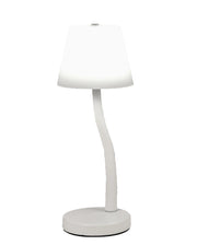 Lampada da Tavolo Ibla LED 9W 750lm 3000K, Dimmerabile al Tocco, Struttura in Metallo e Vetro Soffiato, Colore Bianco - Ibla