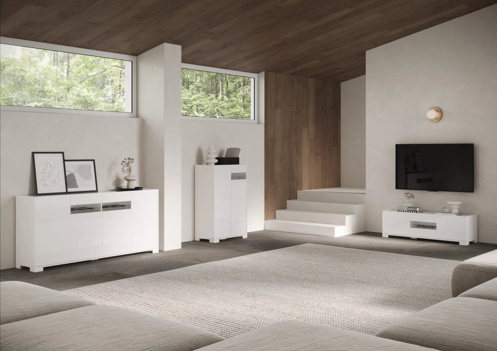 Madia 3 ante 130x40x81 cm bianco lucido - RIFLESSO