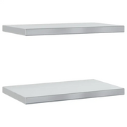 2 pz Mensole a Muro | Scaffale Parete | Ripiano a parete 50x30 cm Argento in Acciaio Inossidabile